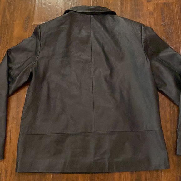 Vintage CLIO Leather Black 100% Leather Coat Women’s Size 8 - Picture 11 of 15